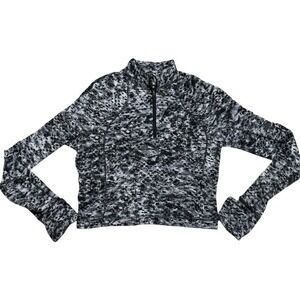Lululemon Swiftly Tech 1/2 Zip Long Sleeve 2.0 Space Dye Black‎ White Women's 12